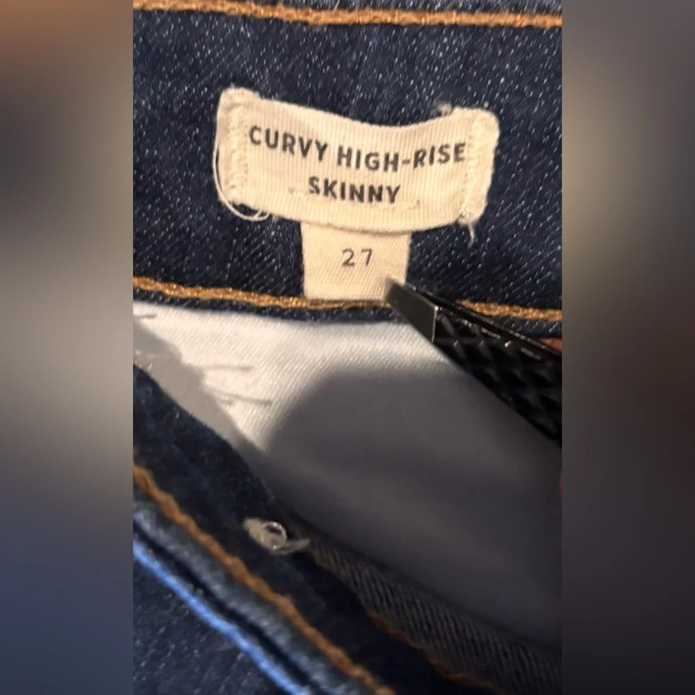 Madewell Curvy High Rise Skinny Jeans Women’s 27 Dark Wash Stretch Denim